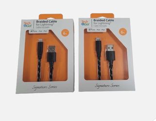 Braided Lightning Cable 6ft – 2 Pack