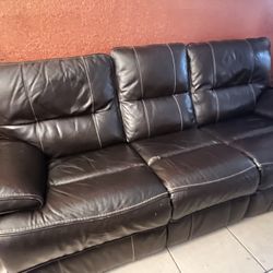 Leather Reclining Sofa