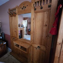 Pine Hall Stand With Mirror