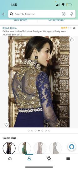 Delisa New Indian/Pakistani Designer Georgette Party Wear Anarkali Suit VF-3