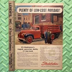 Original 1946 Studebaker Trucks Print Ad