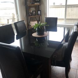 Glass Dining Table W/6 Chairs
