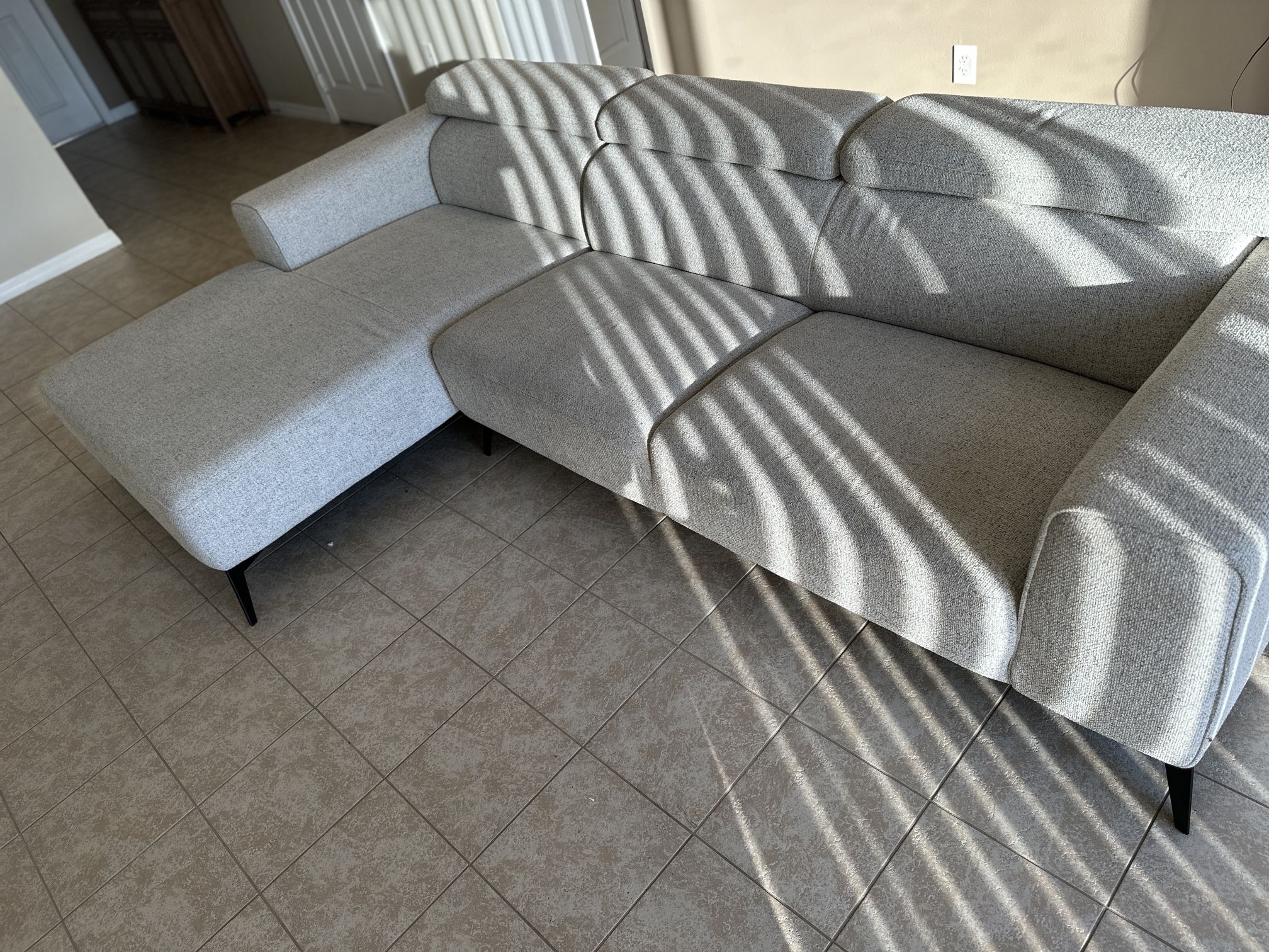 Modern Grey Sectional Sofa - Like New!