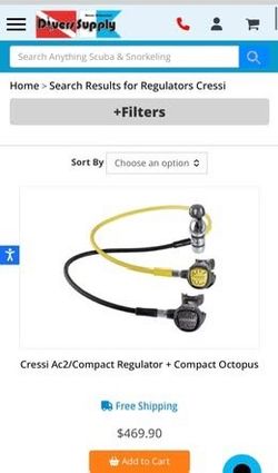 Cressi Ac2/Compact Regulator + Compact Octopus