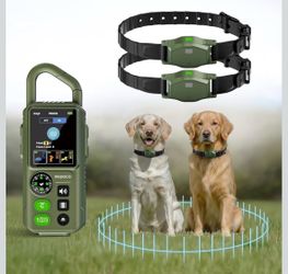 Open Box - Wireless Dog Fence System for 2 Dogs w/ Remote Waterproof Collar..