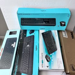 The images show several wireless keyboard and mouse combos, 