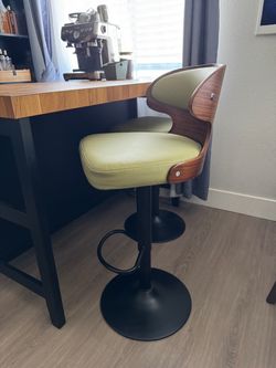 Mid-Century Modern Adjustable Bar Stools – Set of 2