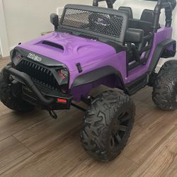 KIDZONE PURPLE 12V RC CHARGE POWER WHEELS RIDE ON TRUCK/JEEP FOR KIDS