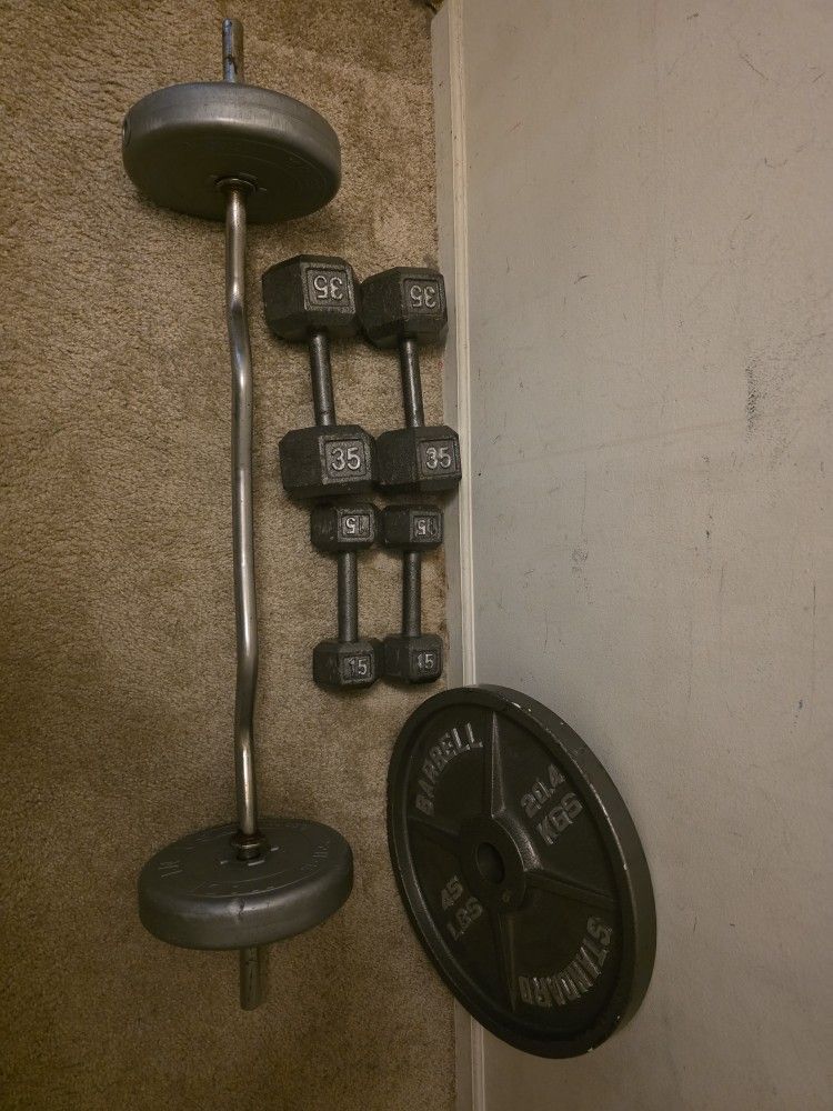 Dumbbell's barbell and plate