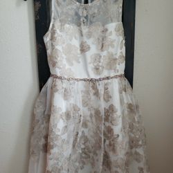 Gorgeous Girls Cream And Rose Gold Dress