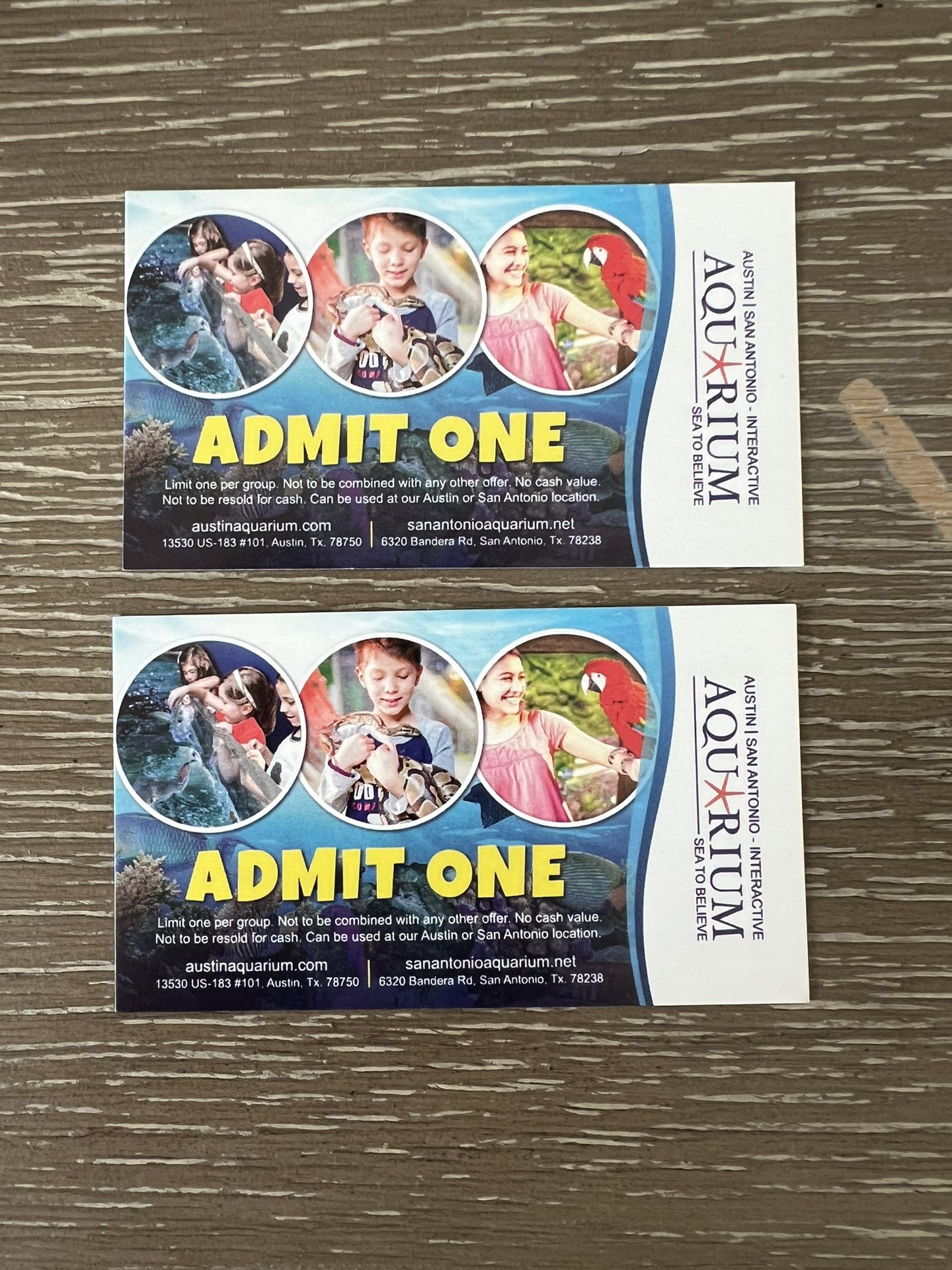 San Antonio/Austin Aquarium Ticket