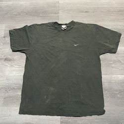 Vintage Nike men's dark grey faded swoosh shirt