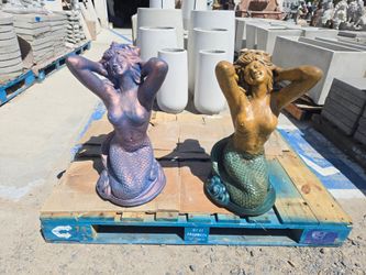 CONCRETE MERMAID STATUES $130  EACH (2' FEET TALL)