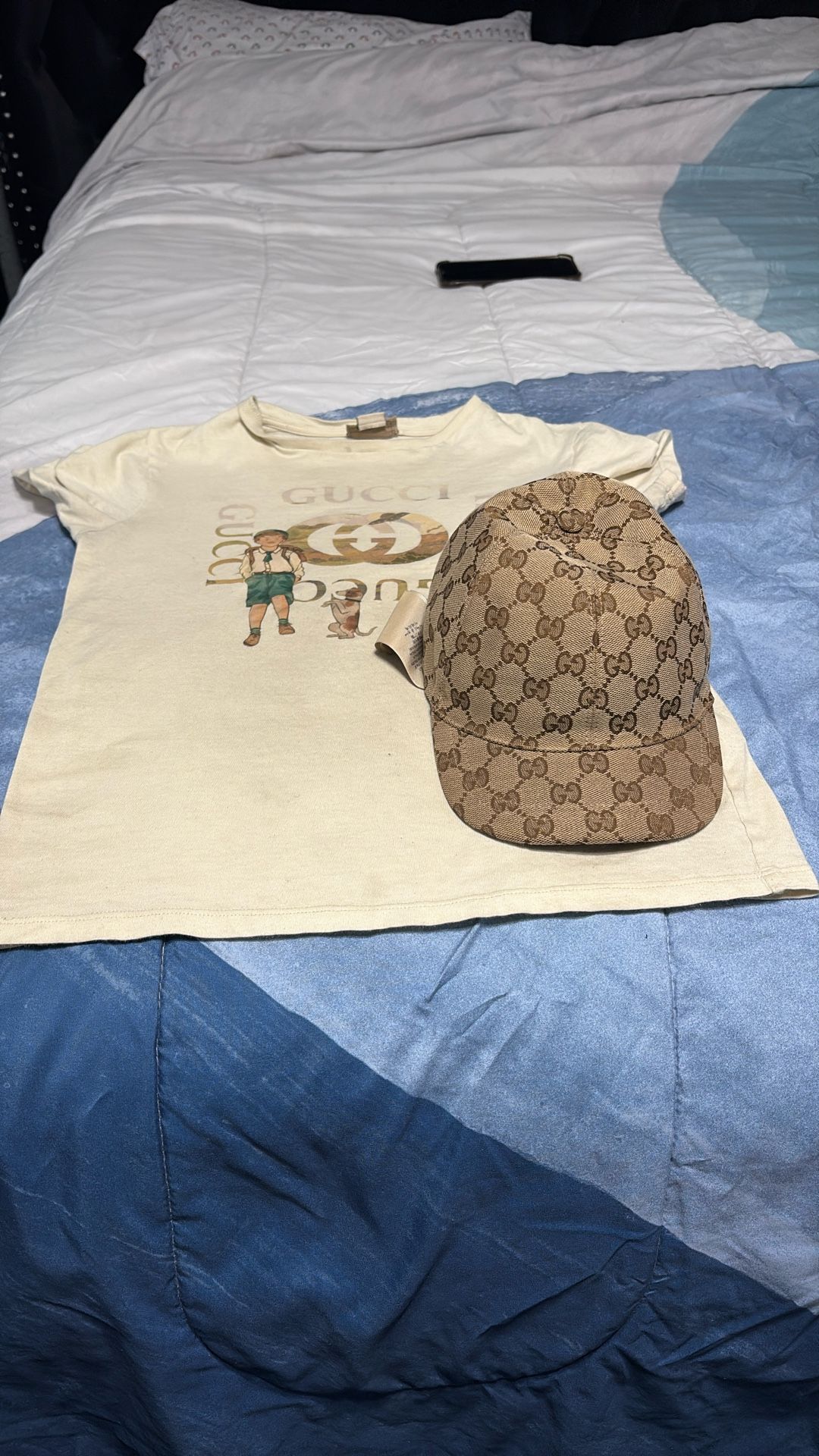 Boys Gucci Shirt Size 10 & Hat M 54CM 