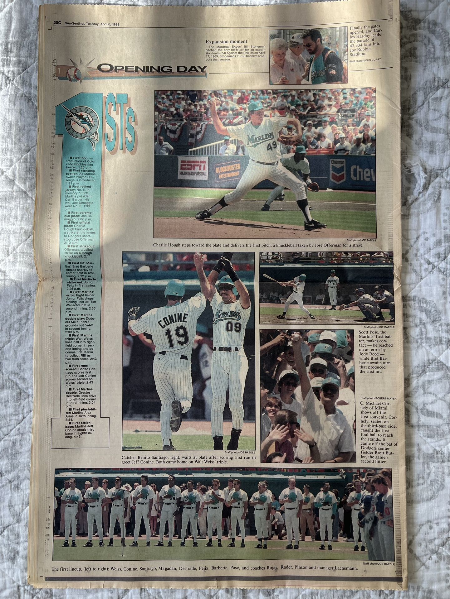 FLORIDA MARLINS MLB OPENING DAY DEBUT