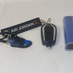 Lot of 3 Mini Keychain Charger, Sneaker Keychain, Screen Cleaner