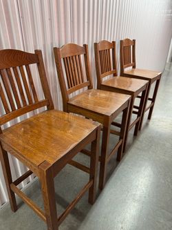 Set of 4 Solid Wood Intercon Bar Stools