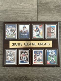 12”x 15” New York Giants All Time Greats Wooden Plaque. NO HOLD