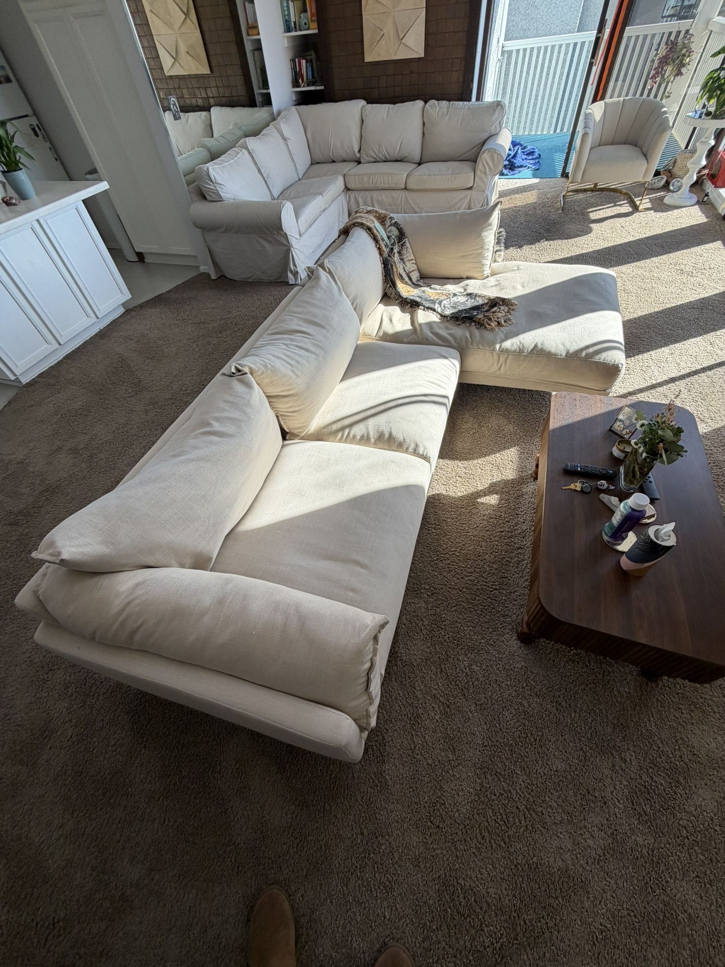 White/Cream Sectional Couch