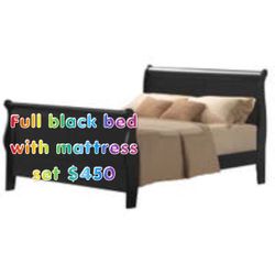 Full Bed Frame With Mattress Set 