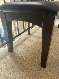 Wood bench with padded seat