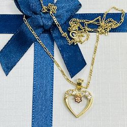 10K Solid Gold Yellow And Rose Gold Pendent With Chain Best Holidays DeL