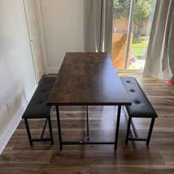 Dining Table with Benches 