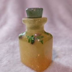 Orange/Yellow Wishing Jar with Lid (Glowing Roses)