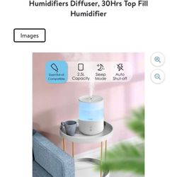 Cool Mist Humidifier 2.5L, Essential Oil Diffuser with 7-Colour Mood Lights, Auto Shut off