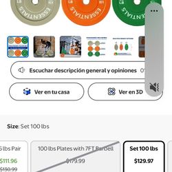 Bumper Plates Set 100lbs 