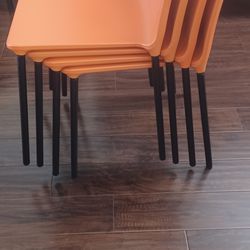 Orange Stack Chair with Lumbar Support
