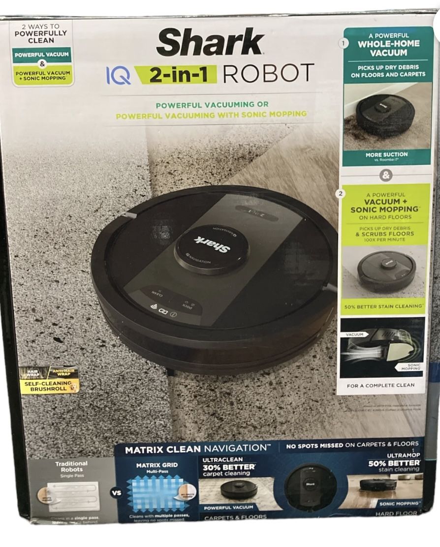 Unopened Box Never Used Shark IQ 2in1 Robot Vacuum & Mop with Home Mapping Dual Edge Side Brush