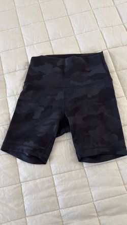 Black Camo High-Waist Biker Shorts