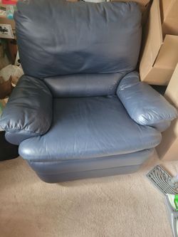 Blue leather chair