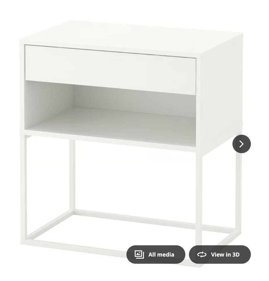 Ikea VIKHAMMER Nightstand, white