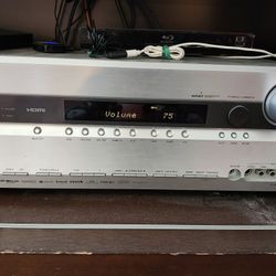 25 Years Old Onkyo Receiver Amplifier And Onkyo Bookshelf Speakers With Speaker Stand And Powered Subwoofer 
