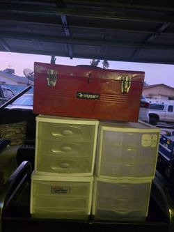 Tools  cart  and husky tools box