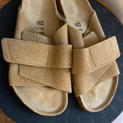 Birkenstock Kyoto Desert Buck Almond Nubuck Leather Soft Footbed