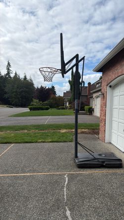 Adjustable basketball hoop