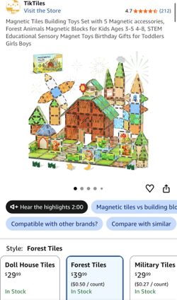 New in box Magnetic forest tiles 80 piece set