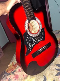 Red Burst Acoustic Guitar