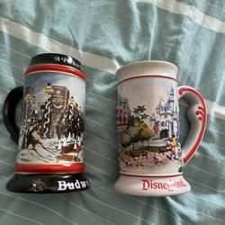 1992 Budweiser Holiday Stein And Disney Mug