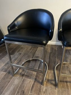 Karina II Black Faux Leather Counter Height Stool