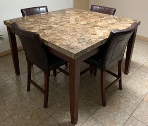 High Top granite dining table with 4 chairs