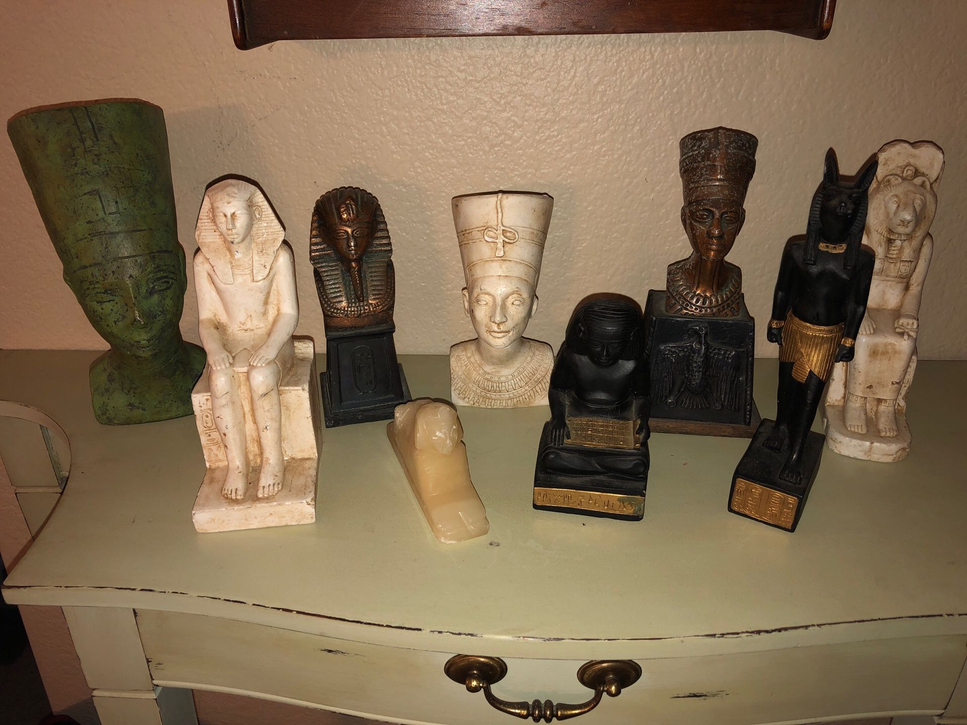 Collection of Egyptian statues