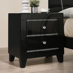 Black Gloss Nightstand 