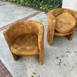 Two Vintage Chairs With Foot Rest Retro
