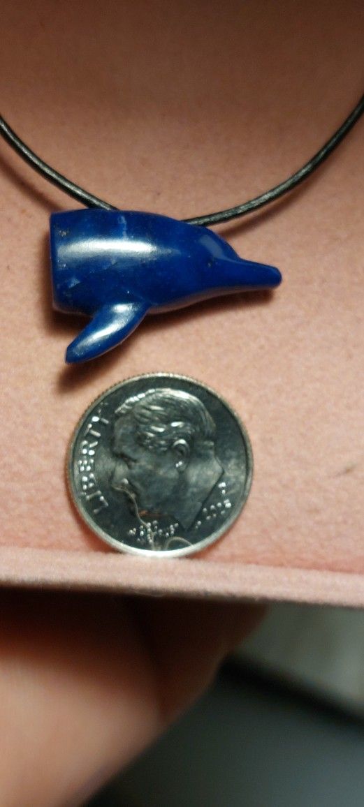 Dolphin Pendant In Lapis Lazuli
