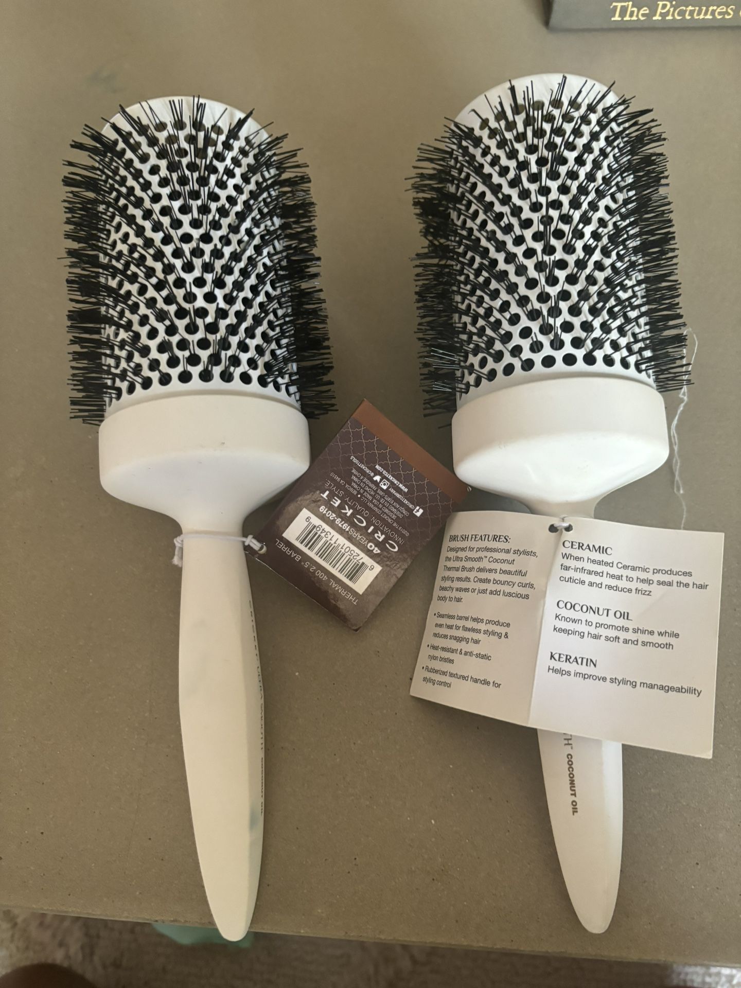 Cricket Ultra Smooth Coconut 2” Thermal Ceramic Barrel Hair Brush Anti-Static
