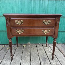 ETHAN ALLEN GEORGIAN COURT CHERRY TWO DRAWER END TABLE